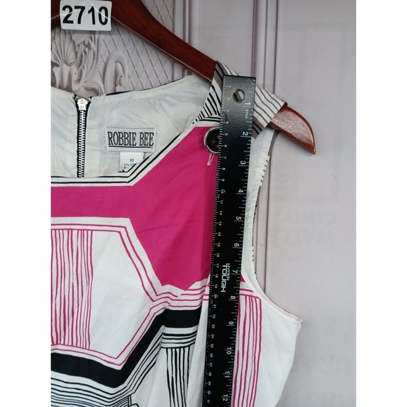 Robbie Bee Dress Women's SZ 10 Knit Sheath Button Accents Straps Back Zipper EUC - Picture 13 of 16